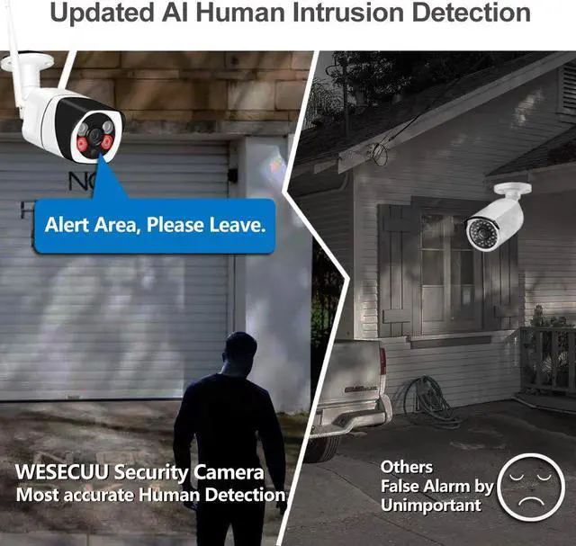 Alt view image 6 of 7 - Wireless Security Camera Outdoor Werleo 1080P WiFi Home Camera with Floodlight and Siren Alarm Two Way Audio Security Camera with Smart Human Detection Color Night Vision for Home Shop Factory