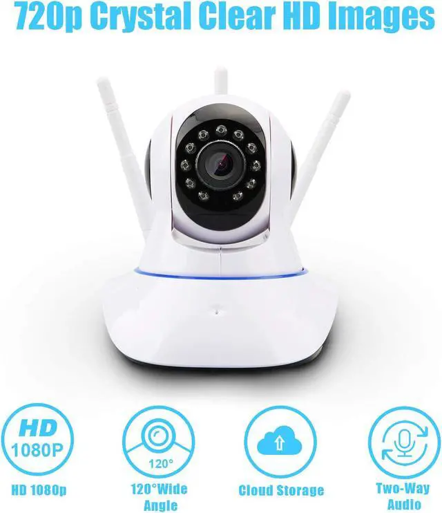 Alt view image 2 of 7 - Dome Camera Pan / Tilt / Zoom Home Wireless IP Security Surveillance System 720p HD with Night Vision Remote Monitor with iOS Android App Motion Detection Indoor Camera with Micro SD Card Slot