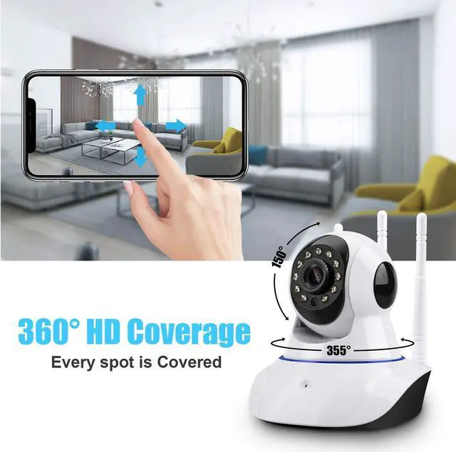 Alt view image 3 of 7 - Dome Camera Pan / Tilt / Zoom Home Wireless IP Security Surveillance System 720p HD with Night Vision Remote Monitor with iOS Android App Motion Detection Indoor Camera with Micro SD Card Slot