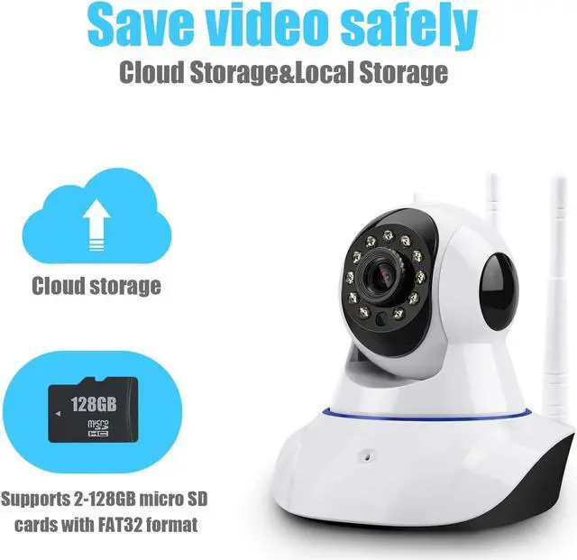 Alt view image 7 of 7 - Dome Camera Pan / Tilt / Zoom Home Wireless IP Security Surveillance System 720p HD with Night Vision Remote Monitor with iOS Android App Motion Detection Indoor Camera with Micro SD Card Slot