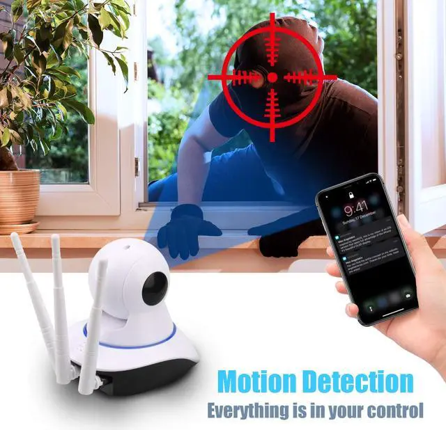 Alt view image 5 of 7 - Dome Camera Pan / Tilt / Zoom Home Wireless IP Security Surveillance System 720p HD with Night Vision Remote Monitor with iOS Android App Motion Detection Indoor Camera with Micro SD Card Slot