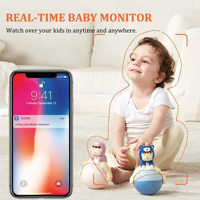 Alt view image 3 of 7 - Wireless Security Camera 1080P HD Indoor WiFi Home Cameras with 32GB MicroSD Card Pan Tilt Zoom Baby Pet Monitor with two Way Audio Night Vision Motion Detection