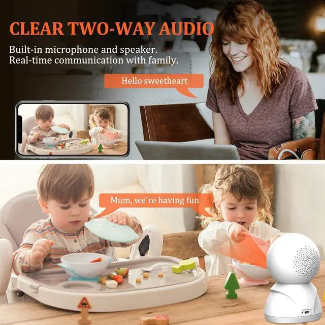 Alt view image 4 of 7 - Wireless Security Camera 1080P HD Indoor WiFi Home Cameras with 32GB MicroSD Card Pan Tilt Zoom Baby Pet Monitor with two Way Audio Night Vision Motion Detection