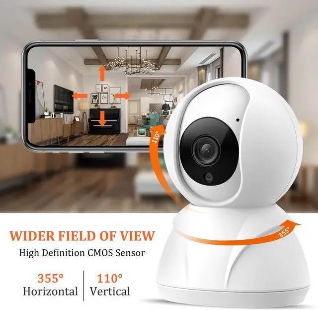Alt view image 6 of 7 - Wireless Security Camera 1080P HD Indoor WiFi Home Cameras with 32GB MicroSD Card Pan Tilt Zoom Baby Pet Monitor with two Way Audio Night Vision Motion Detection