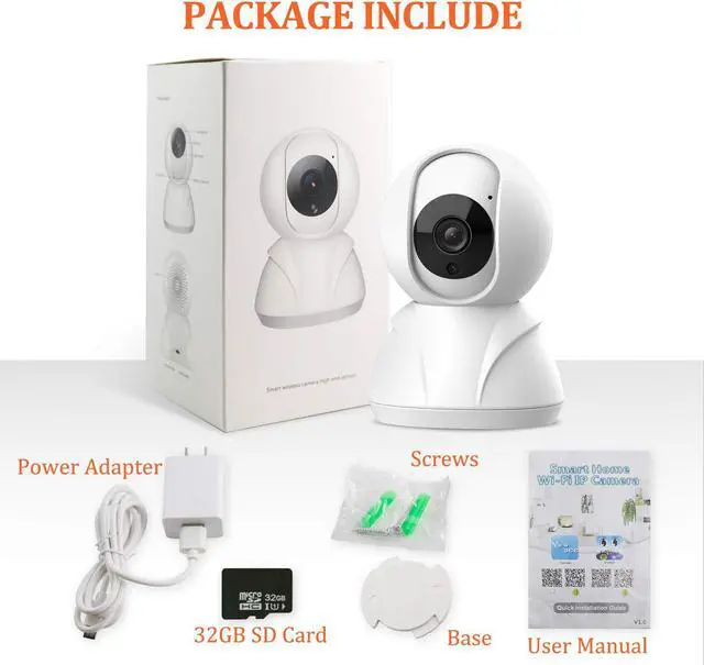 Alt view image 7 of 7 - Wireless Security Camera 1080P HD Indoor WiFi Home Cameras with 32GB MicroSD Card Pan Tilt Zoom Baby Pet Monitor with two Way Audio Night Vision Motion Detection