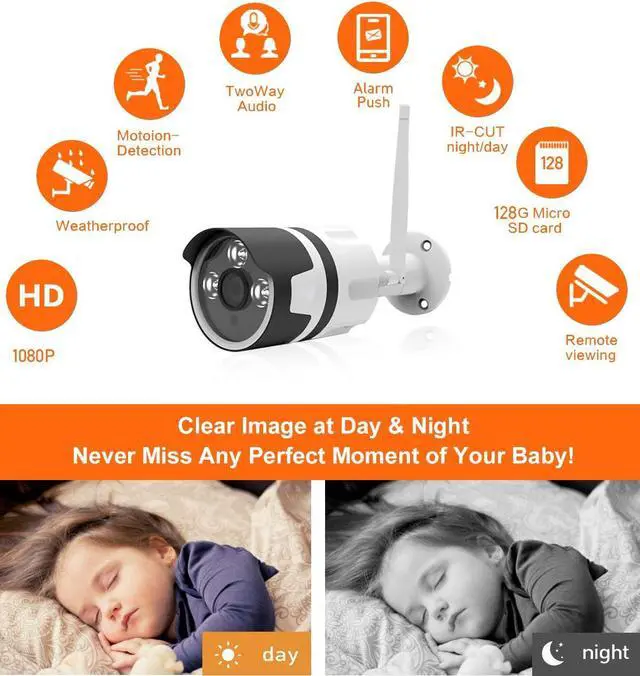 Alt view image 5 of 7 - Outdoor Security Camera 1080P WiFi Camera Outdoor Surveillance Wireless IP Camera 2.4GHz Onvif IR Night Vision Motion Detection Two-Way Audio IP66 Waterproof Cloud Storage