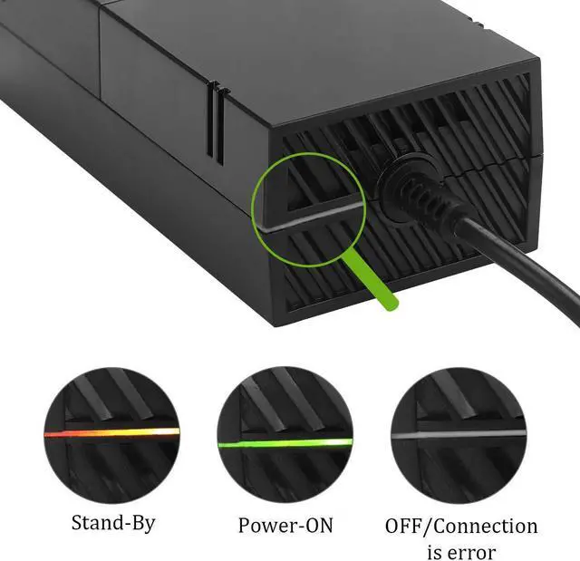 Alt view image 6 of 7 - Xbox One Power Supply Brick [LATEST VERSION] AC Adapter Power Supply Cord Replacement Charger AC Power cord for Microsoft Xbox One Console
