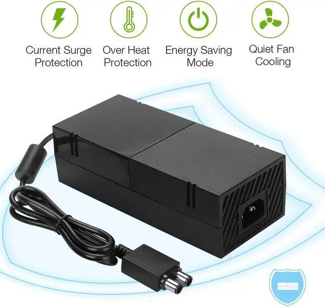 Alt view image 5 of 7 - Xbox One Power Supply Brick [LATEST VERSION] AC Adapter Power Supply Cord Replacement Charger AC Power cord for Microsoft Xbox One Console