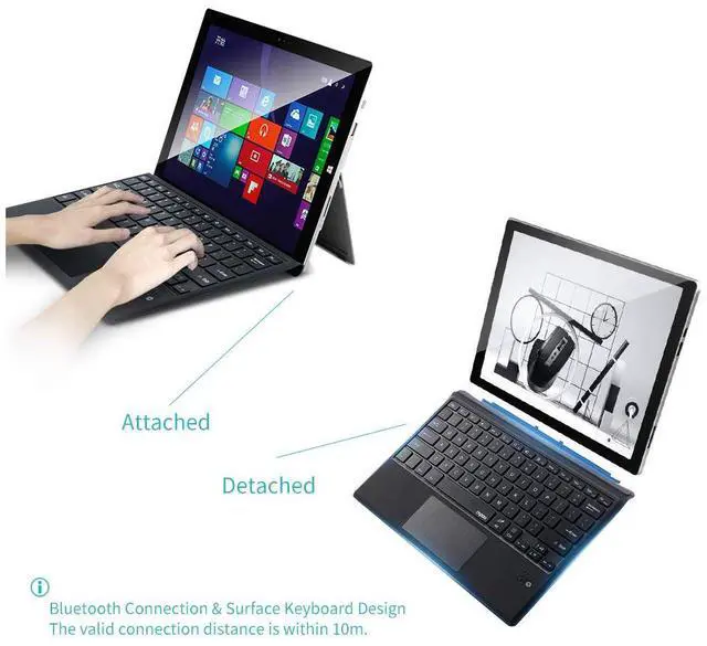 Alt view image 6 of 7 - Bluetooth Trackpad Keyboard Type Cover for Microsoft Surface Pro 7 / Surface Pro 6 / Surface Pro 5 2017 / Surface Pro 4 / Surface Pro 3 2014 Keyboard Case - Detachable Wireless Type Keyboard
