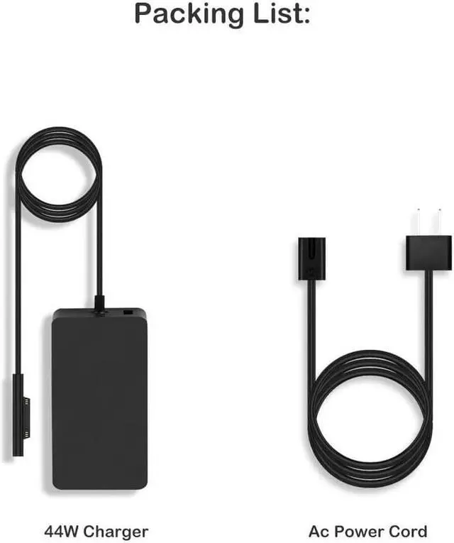 Alt view image 7 of 7 - 15V 2.58A 44W Charger for Micro-soft Surface Laptop Surface Pro X Pro 7 Pro 6 Pro 5 Pro 4 Surface Pro 3 Surface Go Book AC Adapter 1800 Power Supply Cord with 5V USB Charging Port and Power Cord