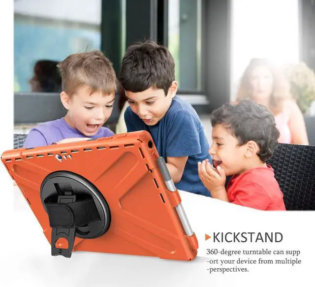 Alt view image 4 of 7 - Microsoft Surface Pro 7 / Pro 6 / Pro 5 / Pro 2017 / Pro 4 / Pro LTE Case Protective Rugged Cover Case with Pen Holder Hand Strap Rotating Kickstand Shoulder Strap Rugged Shockproof Silicone Case