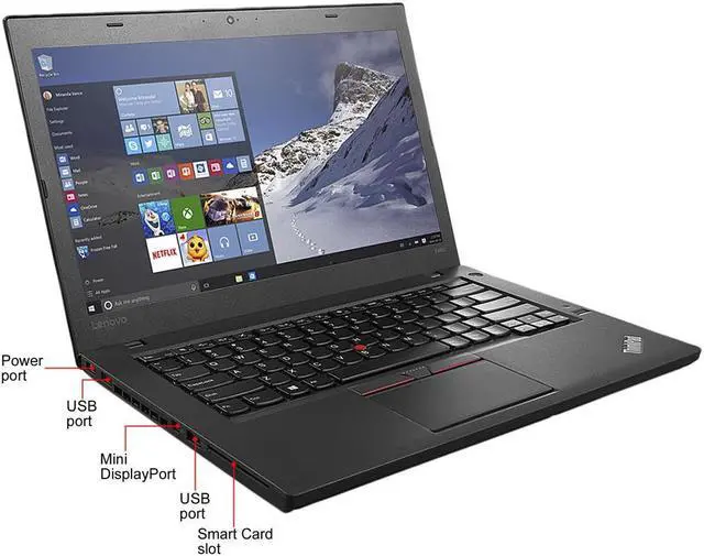 Alt view image 2 of 4 - Lenovo ThinkPad T460 Ultrabook PC 14 inch , Intel Core i5 6300U up to 2.4GHz, 8G DDR4, 128GB SSD, Windows 10 Home , WiFi , WebCam