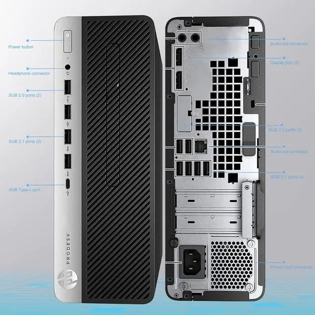 Alt view image 5 of 8 - HP ProDesk 600 G4 SFF Windows 11 Pro High-Performance Business Desktop PC - Intel Core I5-8500 Processor Up to 4.10 GHz | 16GB DDR4 RAM 256GB SSD | WiFi | Wireless Keyboard Mouse | Bluetooth