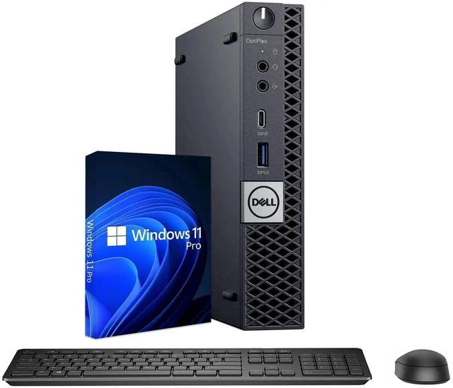 Alt view image 3 of 3 - Dell OptiPlex 7070 Micro Mini/Tiny PC Windows 11 Pro Computer- Intel Hexa-Core I5-9500T Processor Up to 3.70 Ghz | 16GB DDR4 RAM | 256GB NVMe SSD | Wireless Keyboard Mouse | WiFi - Black