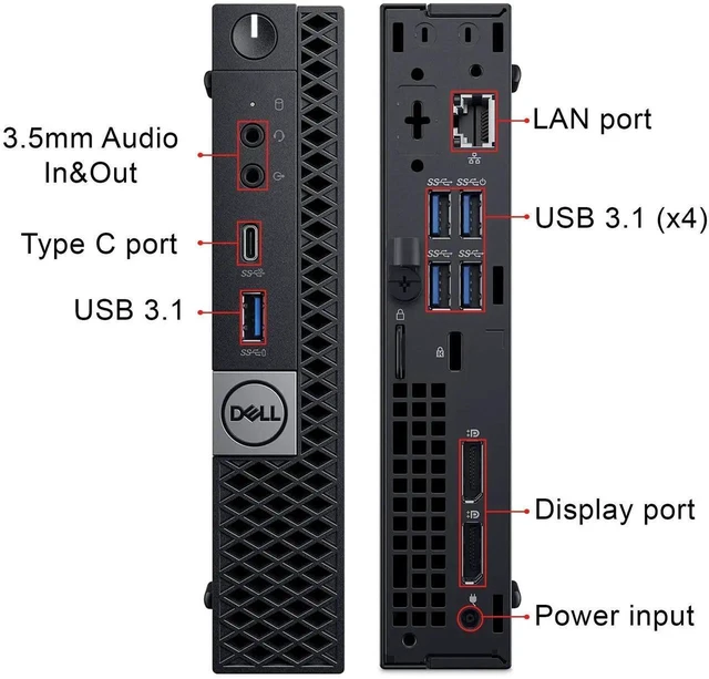 Alt view image 2 of 3 - Dell OptiPlex 7070 Micro Mini/Tiny PC Windows 11 Pro Computer- Intel Hexa-Core I5-9500T Processor Up to 3.70 Ghz | 16GB DDR4 RAM | 256GB NVMe SSD | Wireless Keyboard Mouse | WiFi - Black