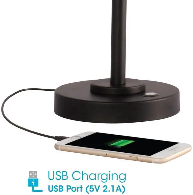 Alt view image 3 of 4 - OttLite CS01KA9-SHPR Wellness Series Balance LED Desk Lamp - 4" to 18" High - Black