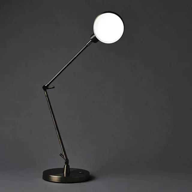 Alt view image 5 of 8 - OttLite Wellness Series Refine LED Desk Lamp - 27" High - Antiqued Brass  F1D83BR9-SHPR