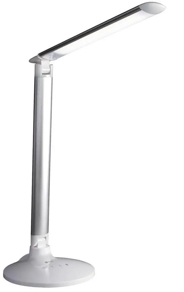 Main image of OttLite CS59029-SHPR Wellness Series Command LED Desk Lamp with Voice Assistant - 17.75" to 29" High - Silver