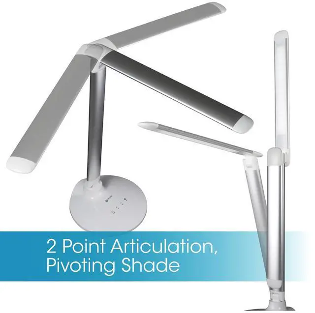Alt view image 6 of 7 - OttLite CS59029-SHPR Wellness Series Command LED Desk Lamp with Voice Assistant - 17.75" to 29" High - Silver