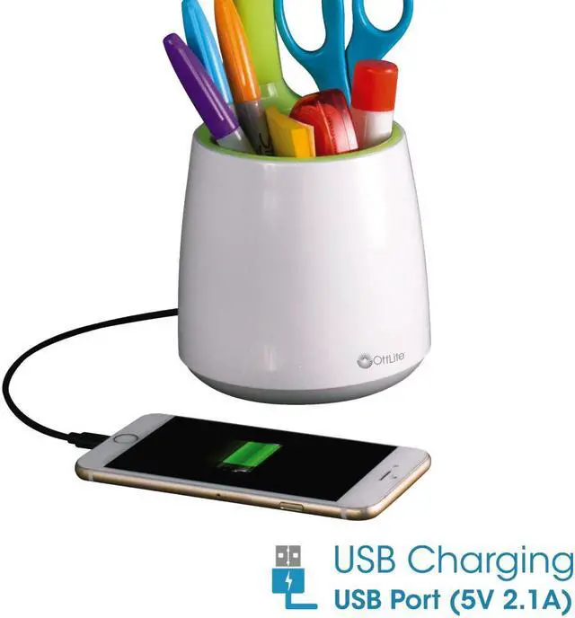 Main image of OttLite Organize LED Desk Lamp | 3 Brightness Settings, Reduces Eye Strain, 2.1A USB Port | Great for Home, Office, Workshop, Dorm - OEM