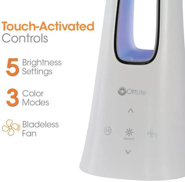 Alt view image 3 of 6 - OttLite F26WG9-SHPR Cool Breeze Fan Lamp - 15" to 26.5" High - White