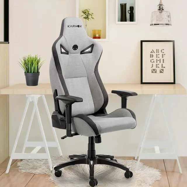 Alt view image 2 of 7 - KARNOX Legend TR Game Chair Ergonomic Office Desk Chair High Back Executive PC Chair with Headrest and Lumbar Support and 360¡ãDegree Swivel for Big and Tall Adults Cloth Light Grey
