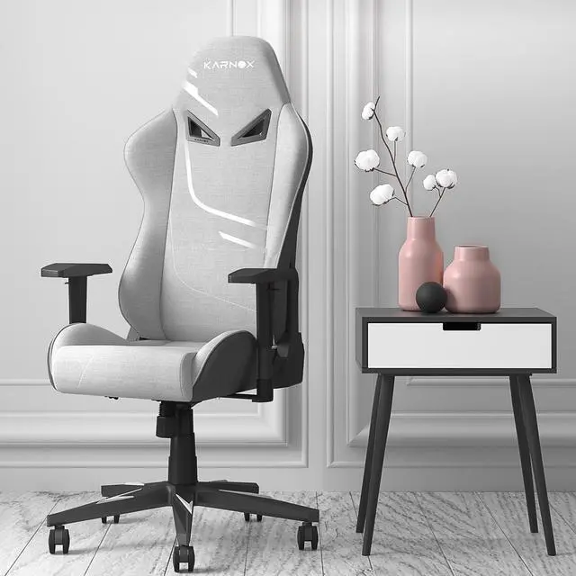 Alt view image 2 of 7 - KARNOX Game Chair Ergonomic Computer Chair Racing Video Game Chair Adjustable Big and Tall Swivel Chair with Lumbar Support and Headrest for Adults Comfortable Reclining PC Chair, Silver Grey