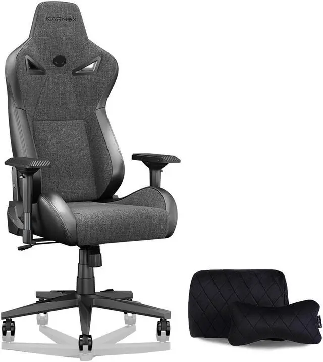 Main image of KARNOX Game Chair Fabric Office Chairs with Pocket Spring Cushion and High-Back Recliner High Back Ergonomic Computer Chair with Lumbar Support Task Gamer Chair Black