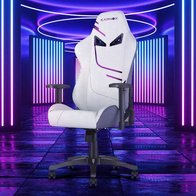 Alt view image 2 of 7 - KARNOX Genie Game Chair Office Chair Ergonomic Computer Game Chair with Lumbar Support and Adjustable Headrest Pillow PC Gaming Chair Cloth for Teens Purple