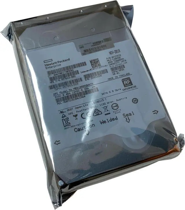 Alt view image 3 of 3 - 857650-B21 HP 10TB SATA 3.5" HDD 857968-001 857643-002 (Sealed in bag) 0-Hours