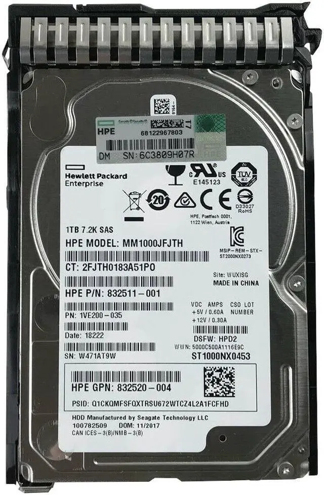 Alt view image 3 of 4 - HP 832984-001 - HP 1TB 2.5" SAS 7.2K 12Gb/s Hard Drive