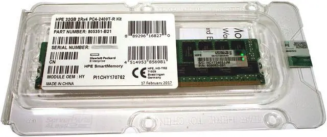 Alt view image 3 of 7 - HP 805351-B21 32 GB Memory Module - DDR4 SDRAM - PC4-19200 - 2400 MHz - ECC - 288-Pin - DIMM - 1.2 V - Dual Rank x 4