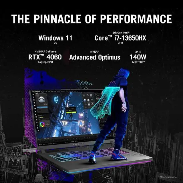 Alt view image 2 of 6 - 2024 ASUS ROG Strix G16 Gaming Laptop, 16" FHD 165Hz Display, Intel 14 Core i7-13650HX(Beats i9-12900HX), NVIDIA GeForce RTX 4060, 32GB DDR5, 1TB PCIe Gen4 SSD, RGB KB, Win11 Pro