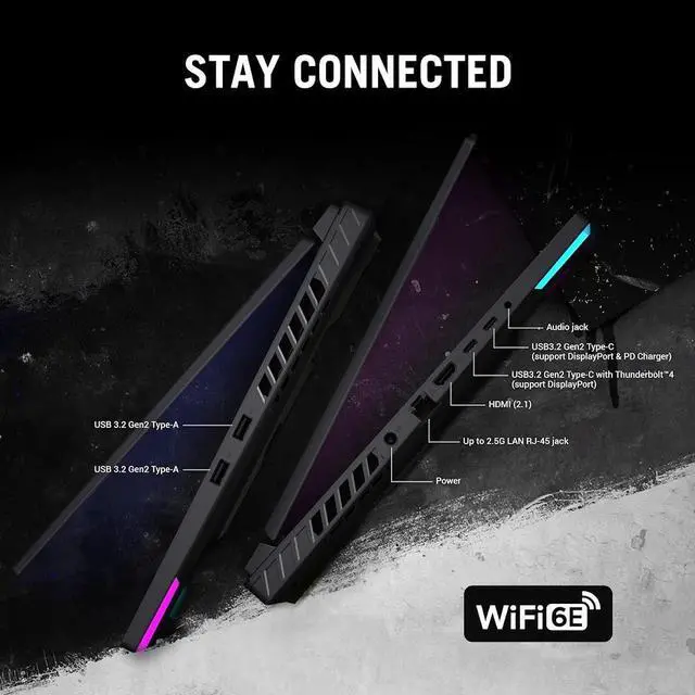 Alt view image 6 of 6 - 2024 ASUS ROG Strix G16 Gaming Laptop, 16" FHD 165Hz Display, Intel 14 Core i7-13650HX(Beats i9-12900HX), NVIDIA GeForce RTX 4060, 32GB DDR5, 1TB PCIe Gen4 SSD, RGB KB, Win11 Pro