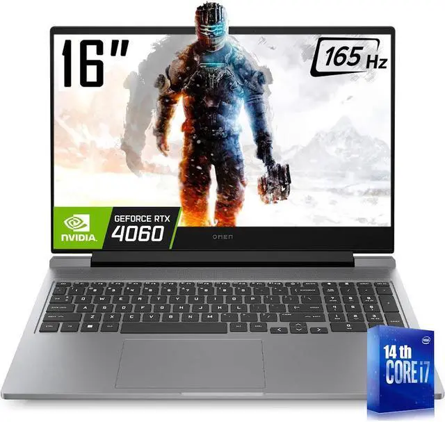 Main image of HP OMEN Gaming Laptop, 16.1" 165Hz FHD Display, 32GB RAM 2TB SSD, Intel Core i7-14650HX(up to 5.20 GHz), GeForce RTX 4060, 1-Zone RGB Backlit KB, Wi-Fi 6, RJ-45, Windows 11 Home 32GB 2 TB PCIe
