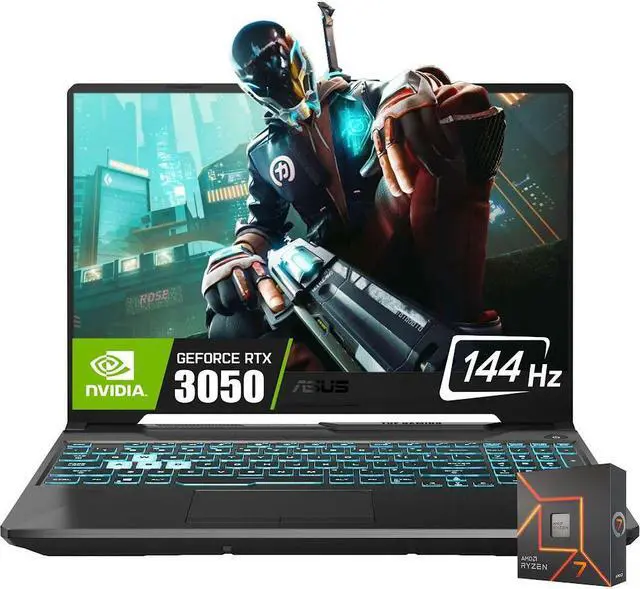 Main image of ASUS TUF A15 15.6" Gaming Laptop, 15.6" FHD 144Hz Display, AMD Ryzen 7-7435HS, GeForce RTX 3050, 32GB DDR5 RAM, 1TB SSD, Backlit KB, Wi-Fi 6, RJ45, Win11 Home