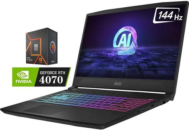 Main image of MSI Katana 15.6" 144Hz Premium Gaming Laptop, AMD Ryzen 9 8945HS(Beat i9-13900H, 5.2 GHz), NVIDIA GeForce RTX 4070, 32GB DDR5 1TB SSD, Wi-Fi 6E, 4-Zone RGB Keyboard, AI & VR Ready, Win11 Home