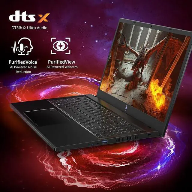 Alt view image 4 of 7 - Acer Nitro V 15 Gaming Laptop Intel 10-Core i7-13620H Up to 4.90 GHz, NVIDIA GeForce RTX 4060 GPU, 15.6" FHD IPS 144Hz 16:9 Display, 64GB DDR5 4TB Gen 4 SSD, Backlit Keyboard, Win11 Home