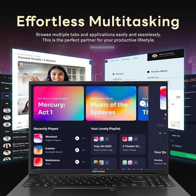Alt view image 6 of 7 - ASUS Vivobook 16 Business Laptop, 16" WUXGA IPS 16:10 300 Nit Display, Intel 10-Core i7-1355U, 16GB RAM 1TB SSD, Intel Iris Xe Graphics, WiFi 5, Bluetooth 5.1, Backlit KB, Win11 Pro