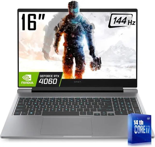 Main image of HP OMEN Gaming Laptop, 16.1" 144Hz FHD Display, Intel Core i7-14650HX(16 cores, up to 5.20 GHz), GeForce RTX 4060, 32GB DDR5 2TB SSD, 1-Zone RGB Backlit KB, Wi-Fi 6E, RJ-45, Thunderbolt 4, Win11 Home