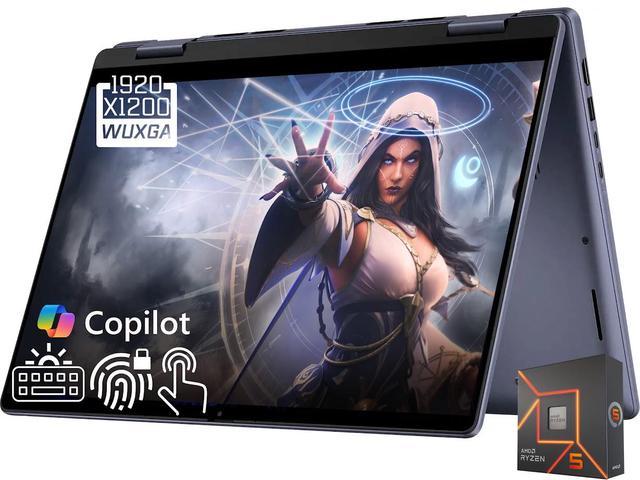 Dell Inspiron 2-in-1 AI PC Laptop, 14" WUXGA(1920x1200) Touchscreen IPS 250 Nits Display, AMD Ryzen 5 8640HS(Up to 4.9 GHz), 32GB DDR5 RAM, 1TB SSD,