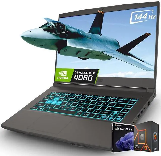 Main image of MSI Thin A15 Gaming Laptop, 15.6" FHD 144Hz Display, AMD Ryzen 9 8945HS(Beat i9-14900HX), NVIDIA GeForce RTX 4060 GPU, 64GB DDR5, 4TB SSD, Wi-Fi 6E, Bluetooth 5.3, Backlit Keyboard, Win11 Pro