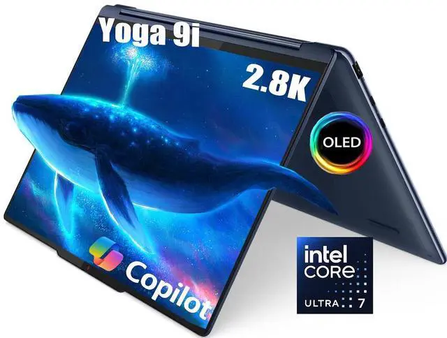 Main image of Lenovo Yoga 9i AI Powered 2-in-1 Laptop, 14" 2.8K OLED Touchscreen 120Hz 400 Nits, Intel 16-Core Ultra 7 155H(Up to 4.8GHz), 16GB LPDDR5X RAM 1TB SSD, Backlit Keyboard, Fingerprint Reader, Win11 Home