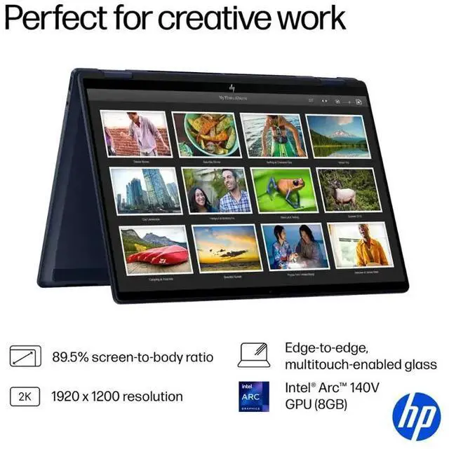 Alt view image 4 of 7 - HP OmniBook X Flip 2-in-1 AI Powered Laptop, 14" 2K LED IPS Touchscreen 400 Nits Display, Intel 8-Core Ultra 7 256V(Up to 4.8GHz), 16GB LPDDR5X 1TB SSD, WiFi 6E, Backlit KB, Win11 Pro