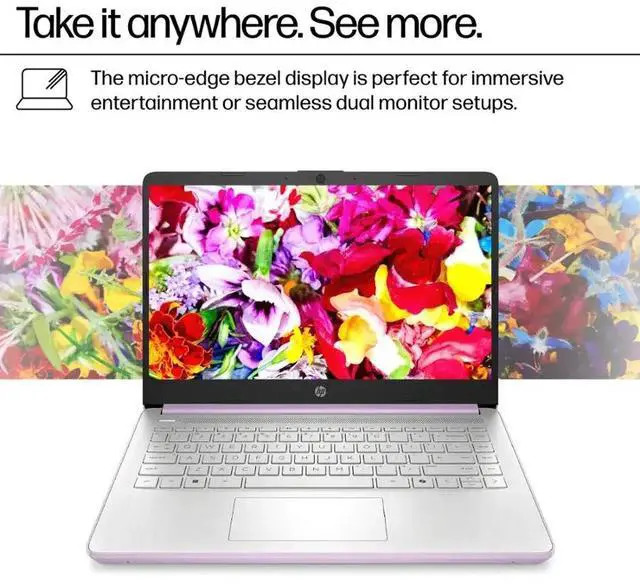Alt view image 5 of 7 - HP 2025 14" Student Laptop Computer, Intel Processor N150(Up to 3.6GHz), Microsoft Copilot AI, 8GB RAM 128B UFS, Wi-Fi 6, Bluetooth 5.4, Microsoft 365, Green, Win11 Home S