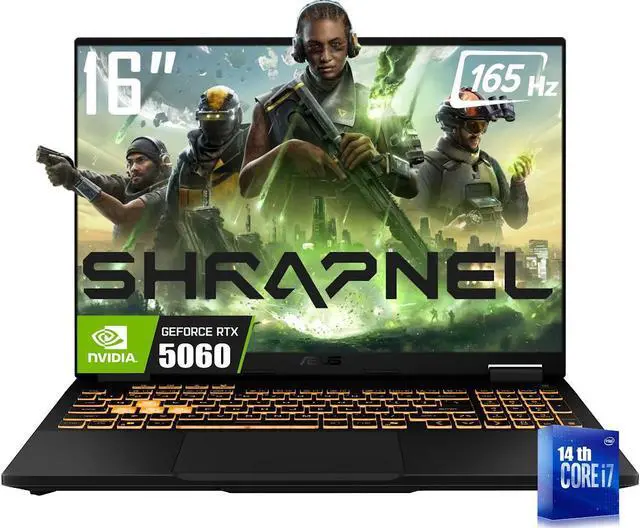 Main image of ASUS TUF F16 Gaming Laptop, 16" WUXGA 165Hz 300nits, 14th Gen Intel 16-Core i7-14650HX, GeForce RTX 5060 8GB GDDR7, 32GB DDR5 RAM, 1TB PCIe 4.0 SSD, RGB Backlit KB, Thunderblot 4, RJ45, Win11 Home
