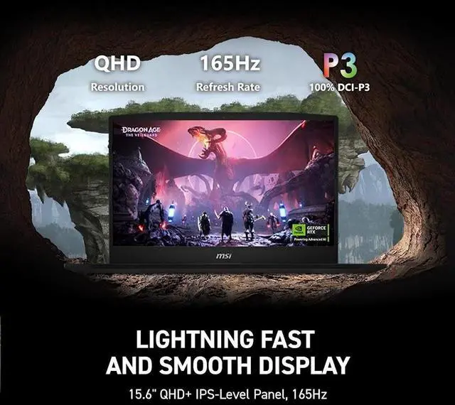 Alt view image 3 of 7 - MSI Katana 15 HX 15.6 165Hz QHD Gaming Laptop, Intel 24-Core i9-14900HX(Up to 5.8 GHz), NVIDIA Geforce RTX 5070 with 8GB GDDR7, 32GB DDR5 1TB PCIe 4.0 SSD, 4 Zone RGB KB, RJ-45, Win11 Home