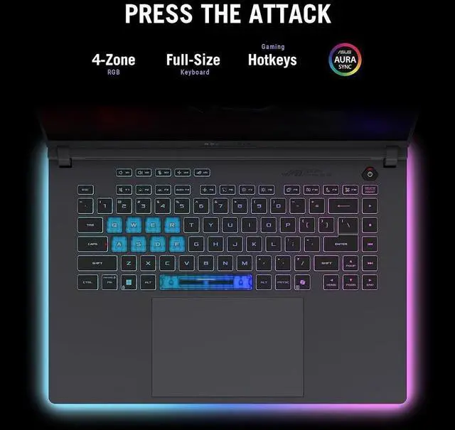 Alt view image 4 of 7 - ASUS ROG Strix G16 Gaming Laptop, 16 FHD+ 16:10 165Hz/3ms Display, NVIDIA GeForce RTX 5060 8GB GDDR7, Intel Core i7-14650HX, 64GB DDR5 4TB PCIe 4.0 SSD, Wi-Fi 7, 4 Zone RGB KB, RJ-45, Win11 Pro