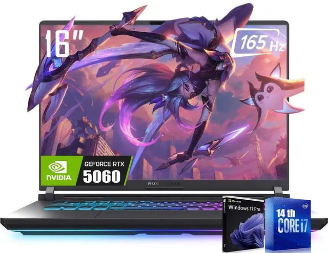 Main image of ASUS ROG Strix G16 Gaming Laptop, 16 WUXGA 165Hz Display, NVIDIA GeForce RTX 5060 8GB GDDR7, Intel Core i7-14650HX(Up to 5.2GHz), 32GB DDR5 1TB PCIe 4.0 SSD, Wi-Fi 7, 4 Zone RGB KB, RJ-45, Win11 Pro