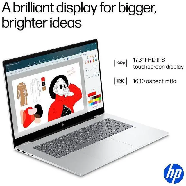 Alt view image 3 of 7 - HP OmniBook 7 Copilot PC Laptop, 17.3" FHD IPS Touchscreen 400 Nits Display, Intel Core Ultra 7 258V(>Ultra 9 185H), 32GB LPDDR5X 1TB PCIe 4.0 SSD, Wi-Fi 6E, Backlit KB, Thunderbolt 4, Win 11 Pro